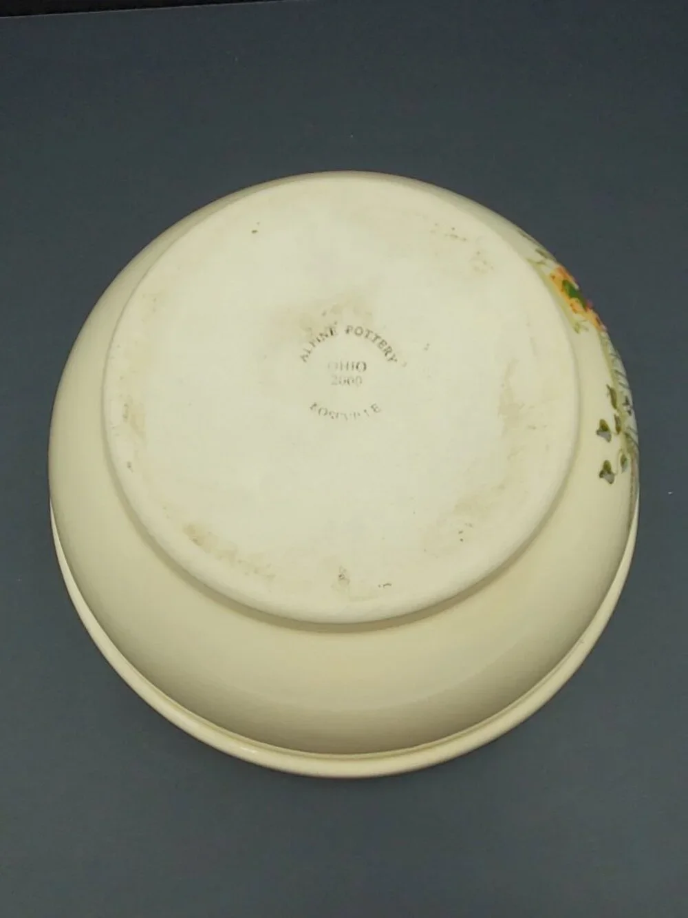 Alpine Pottery Birdhouse & Flowers Mixing Bowl Vintage Vegetable Serving Bowl